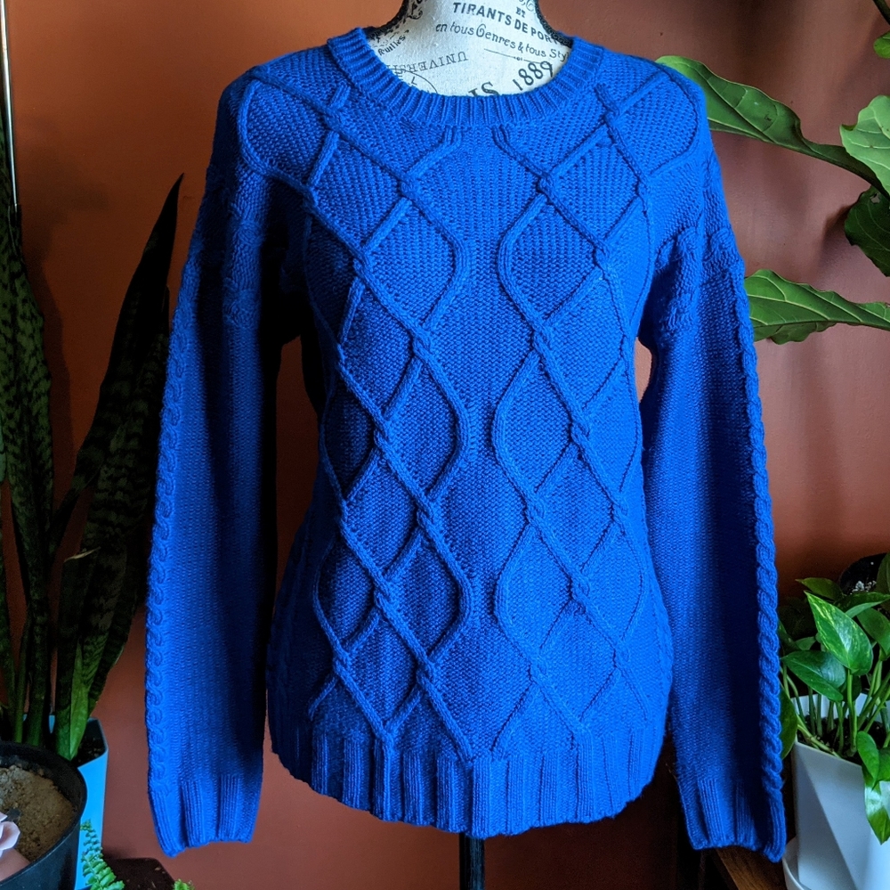 True Craft Blue Long Sleeve Sweater